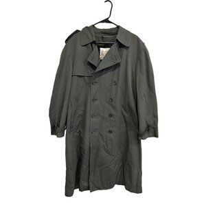 London Fog Mens Black Double Breasted Trench Coat Removable Lining Size 42 Short